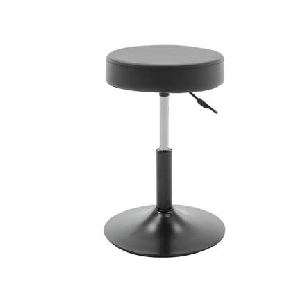 Modern Backless Round Steel Office Stool with Wheels — Grey / 5 Legs