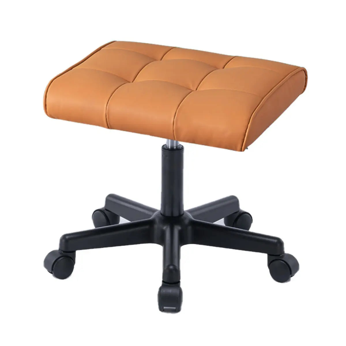 Modern Orange Backless Synthetic Office Stool