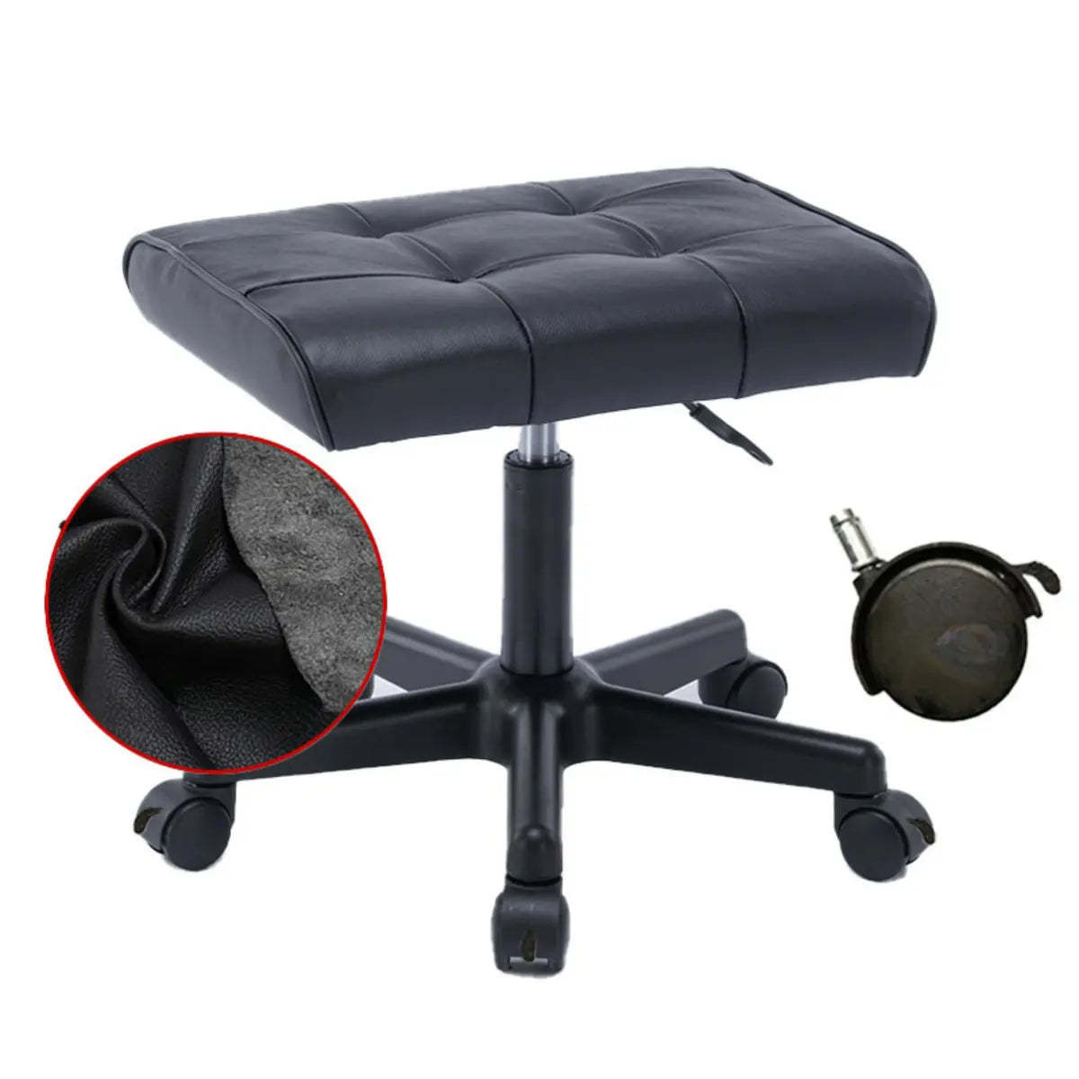 Modern Orange Backless Synthetic Office Stool