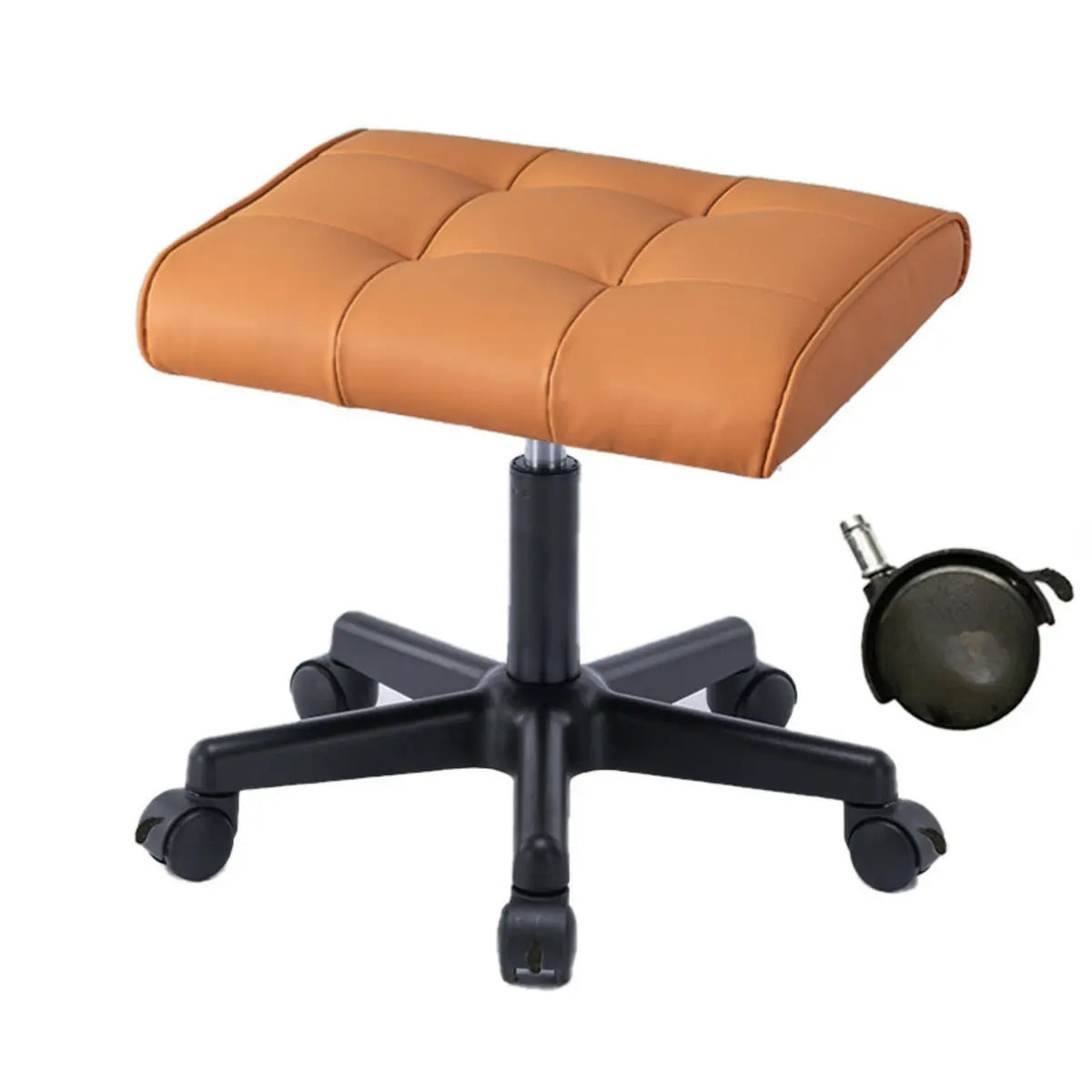 Modern Orange Backless Synthetic Office Stool