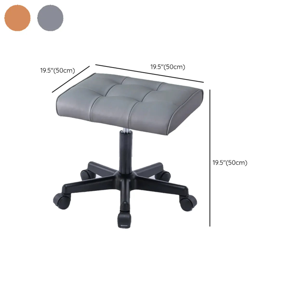 Modern Orange Backless Synthetic Office Stool