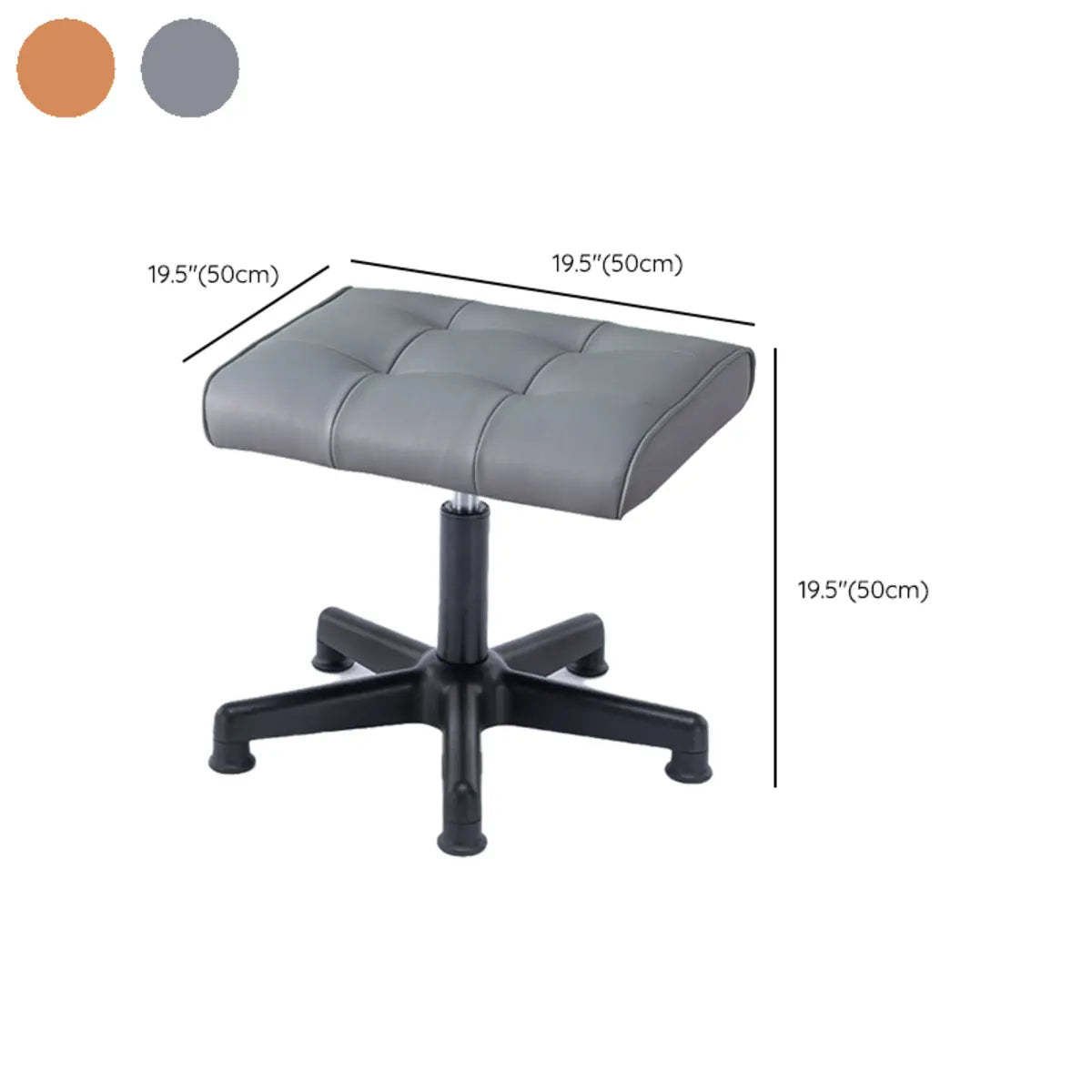 Modern Orange Backless Synthetic Office Stool
