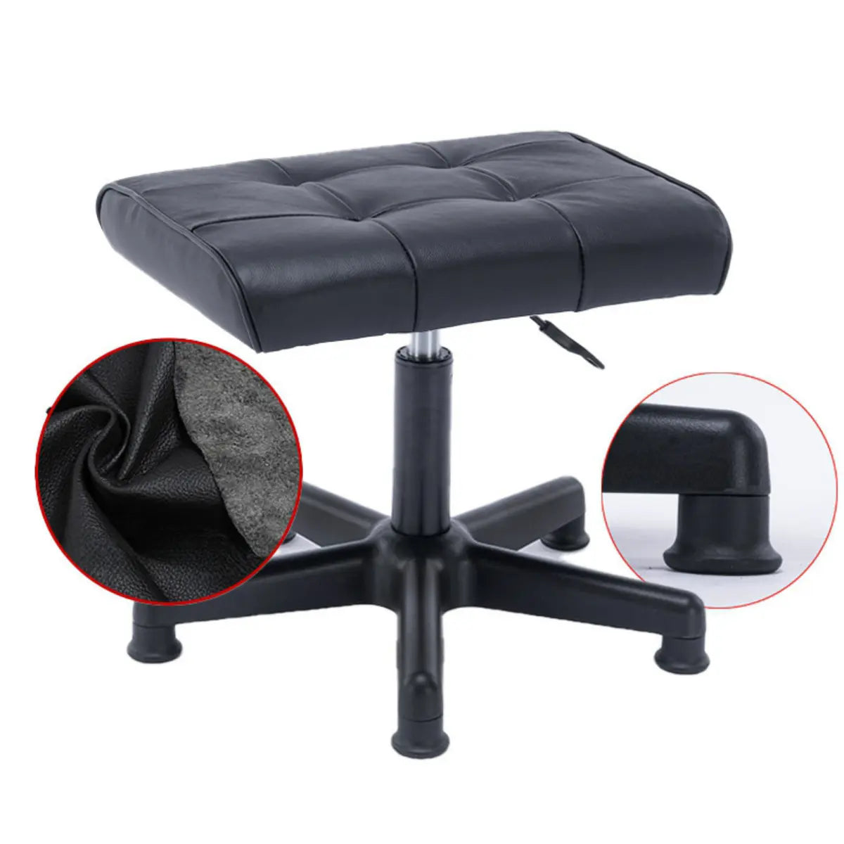 Modern Orange Backless Synthetic Office Stool — Black / PU / Brake Wheel