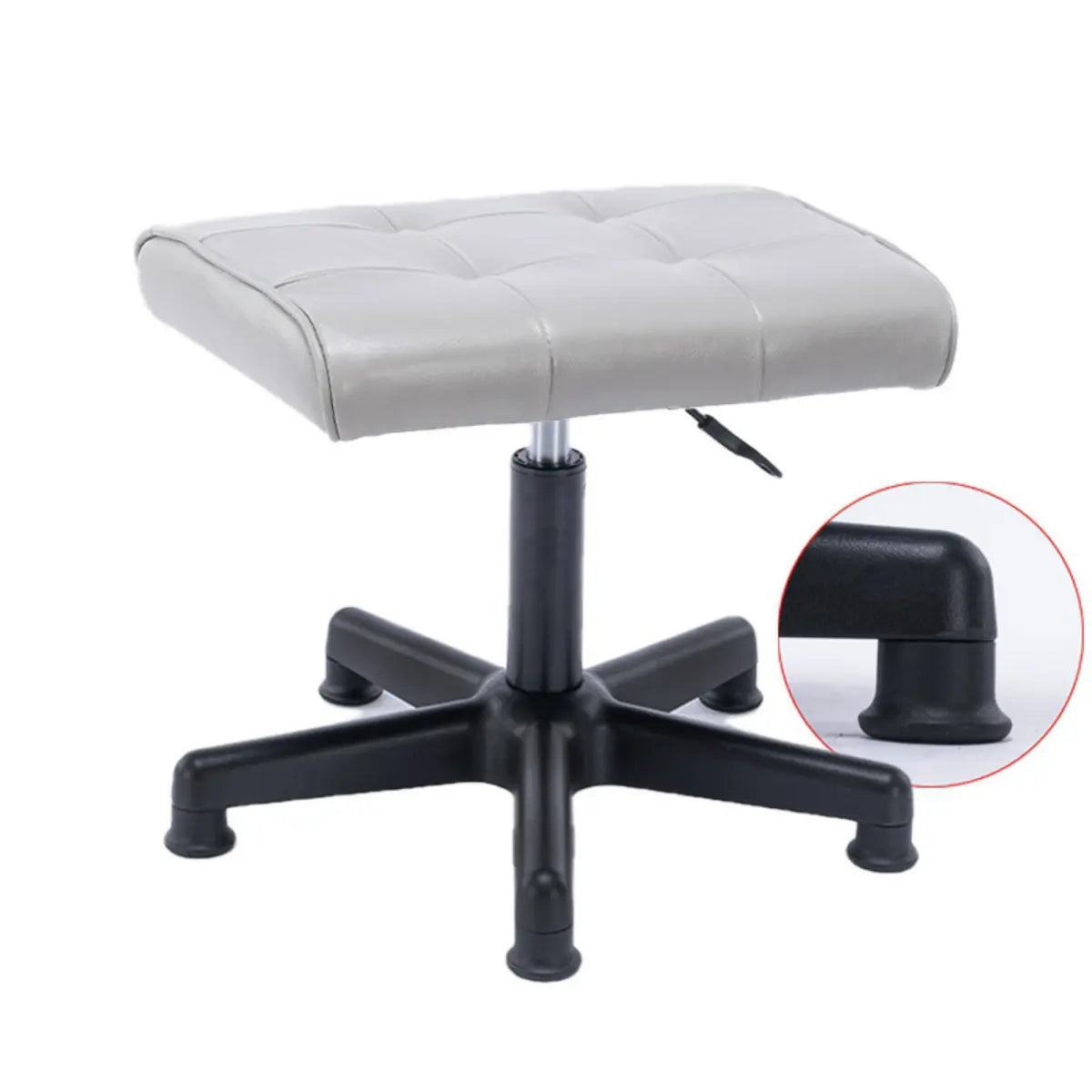 Modern Orange Backless Synthetic Office Stool — Orange / Leather / Pulley