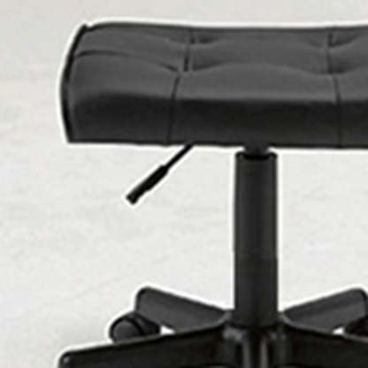 Modern Orange Backless Synthetic Office Stool — Orange / Leather / Brake Wheel