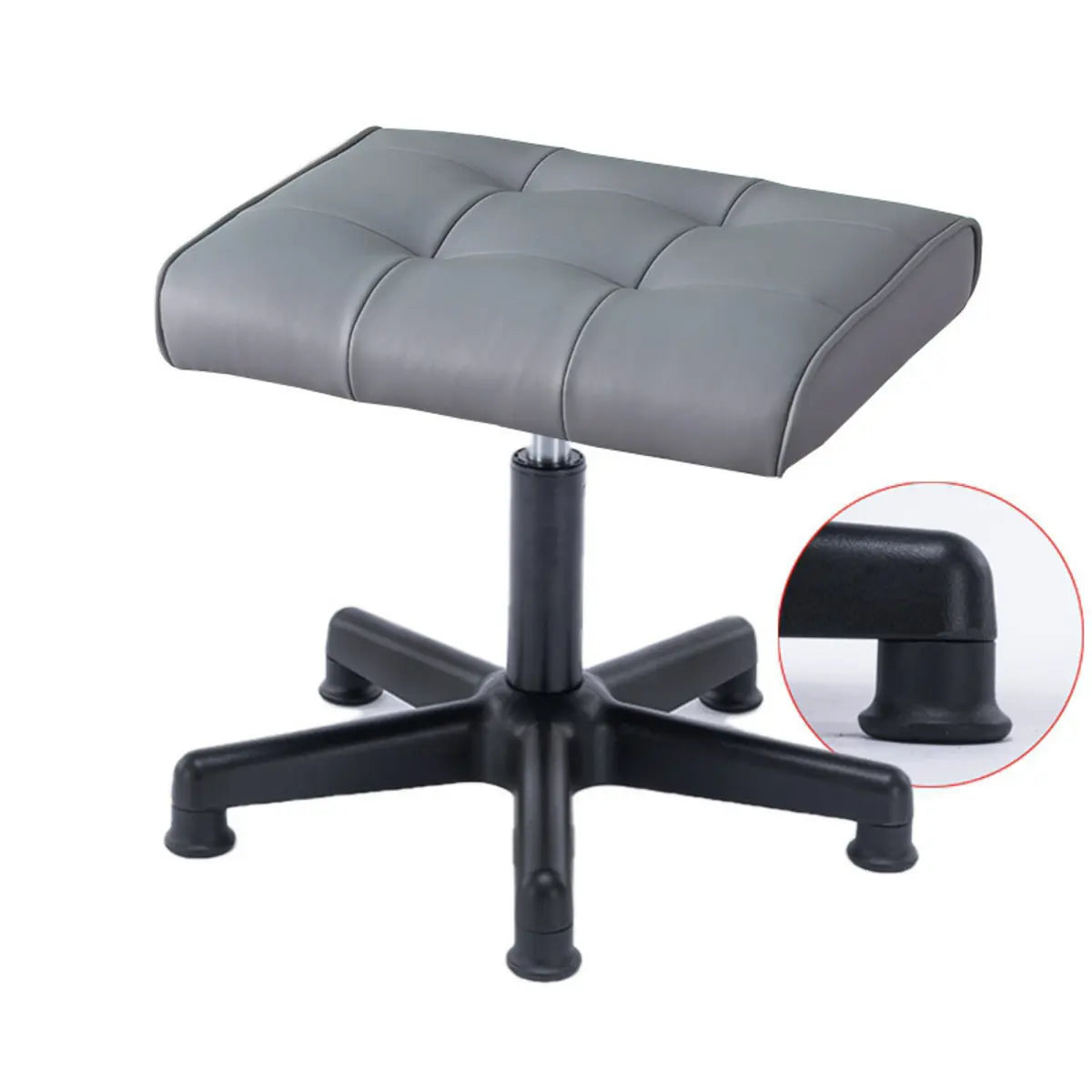 Modern Orange Backless Synthetic Office Stool — Cream Gray / Cowhide / Brake Wheel