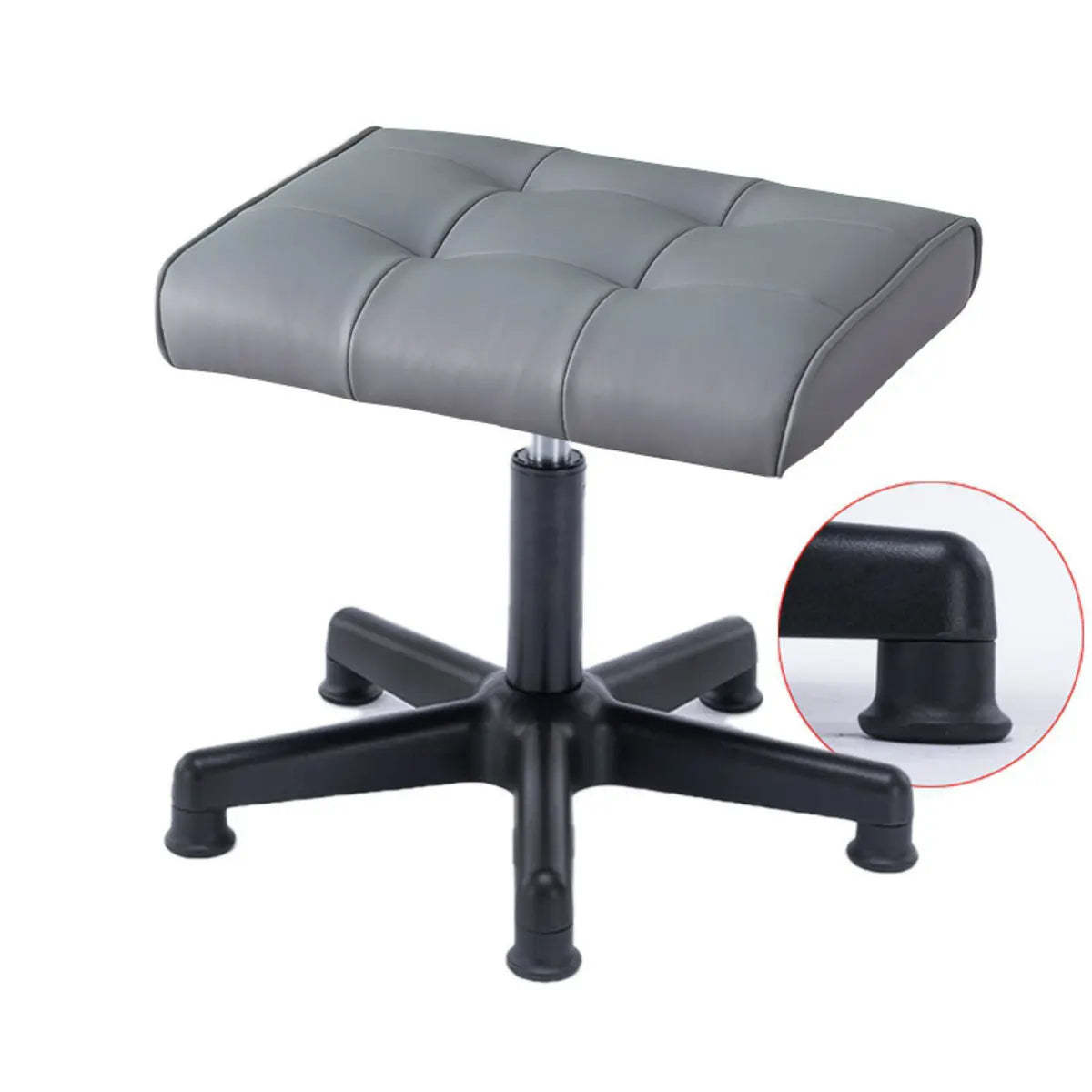 Modern Orange Backless Synthetic Office Stool — Cream Gray / Cowhide / Brake Wheel