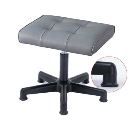 Modern Orange Backless Synthetic Office Stool — Cream Gray / Cowhide / Brake Wheel
