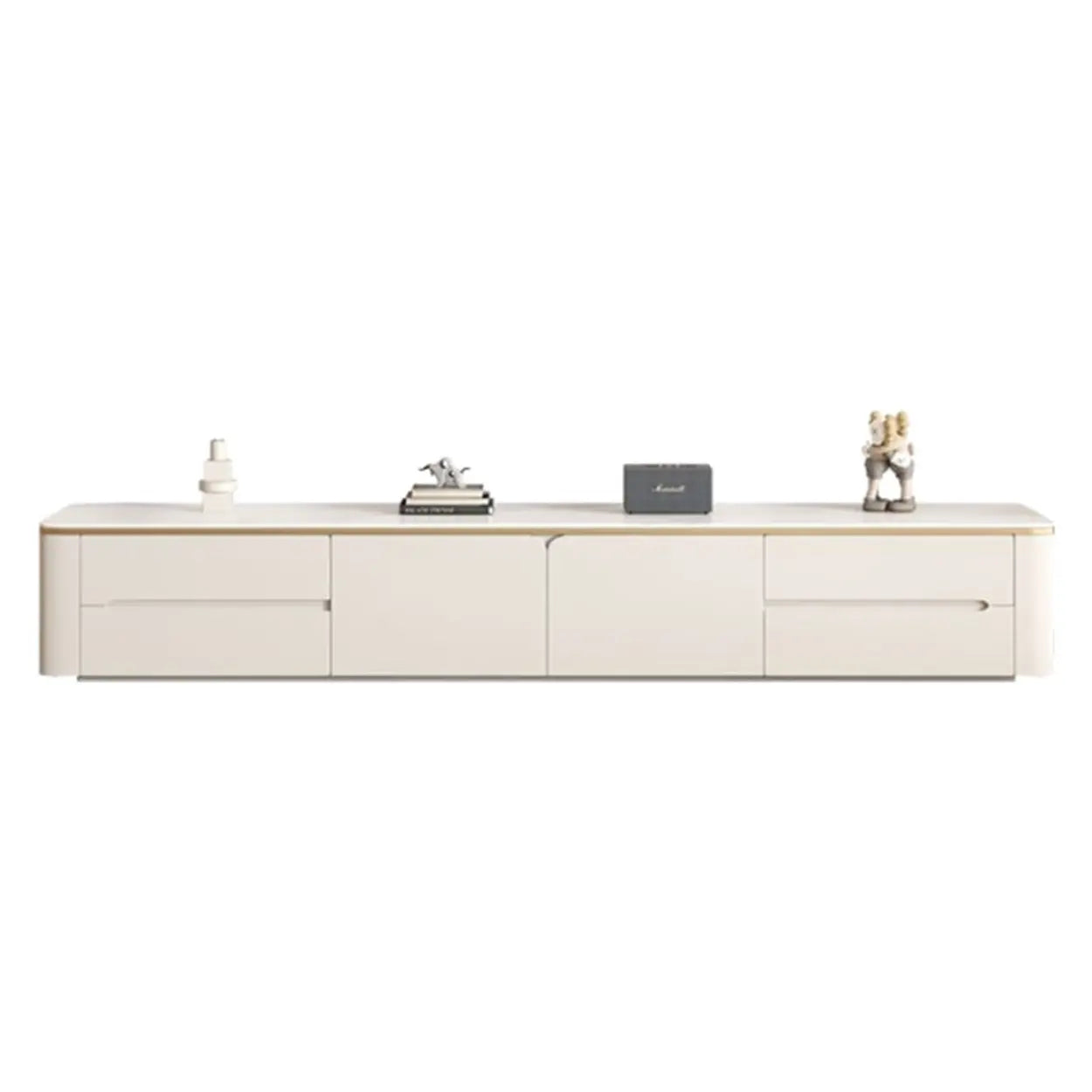 Beige modern stand storage tv stands — 79" L x 16" W x 18" H