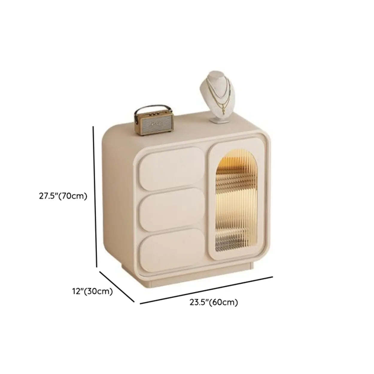 Modern Beige LED TV Stand with Storage