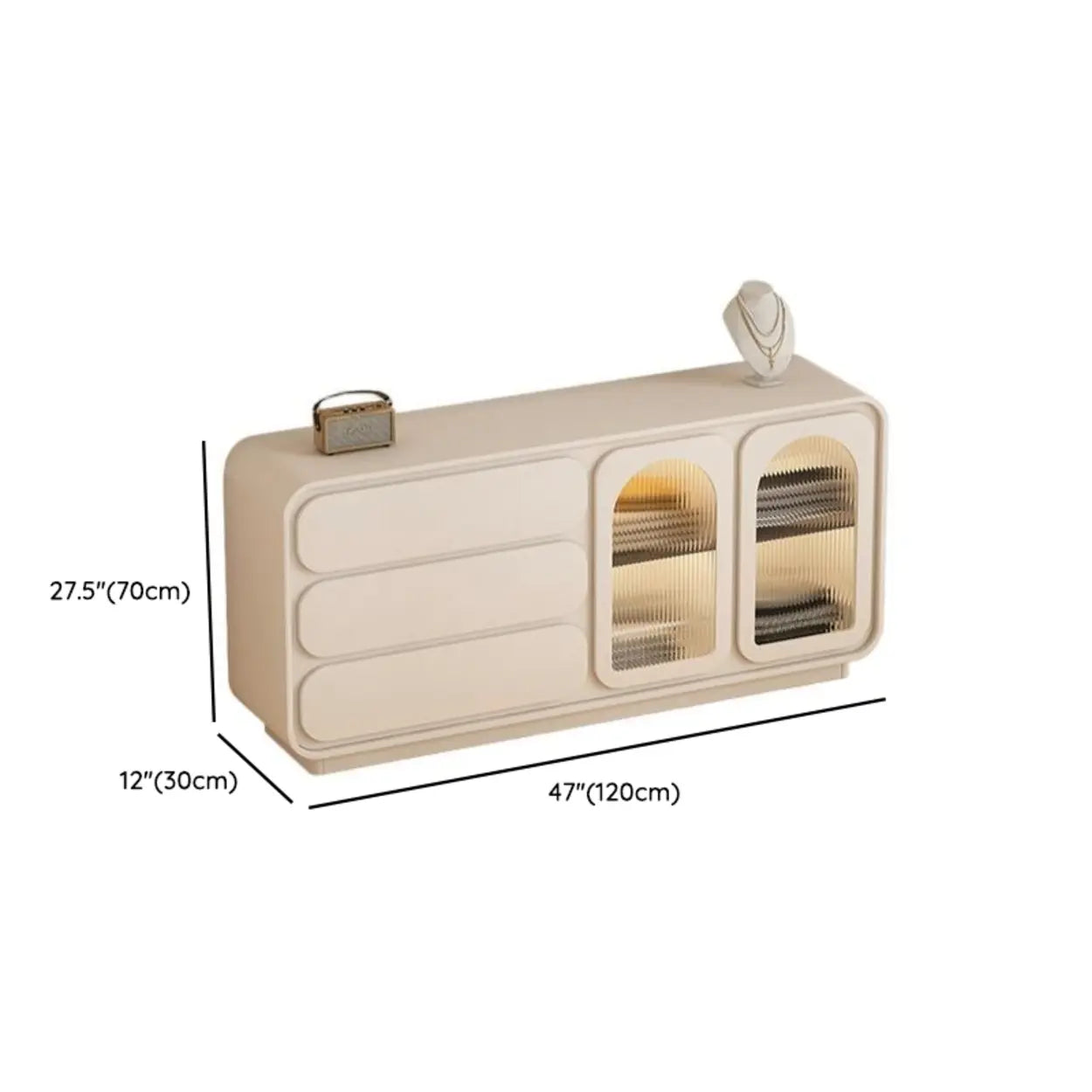 Modern Beige LED TV Stand with Storage