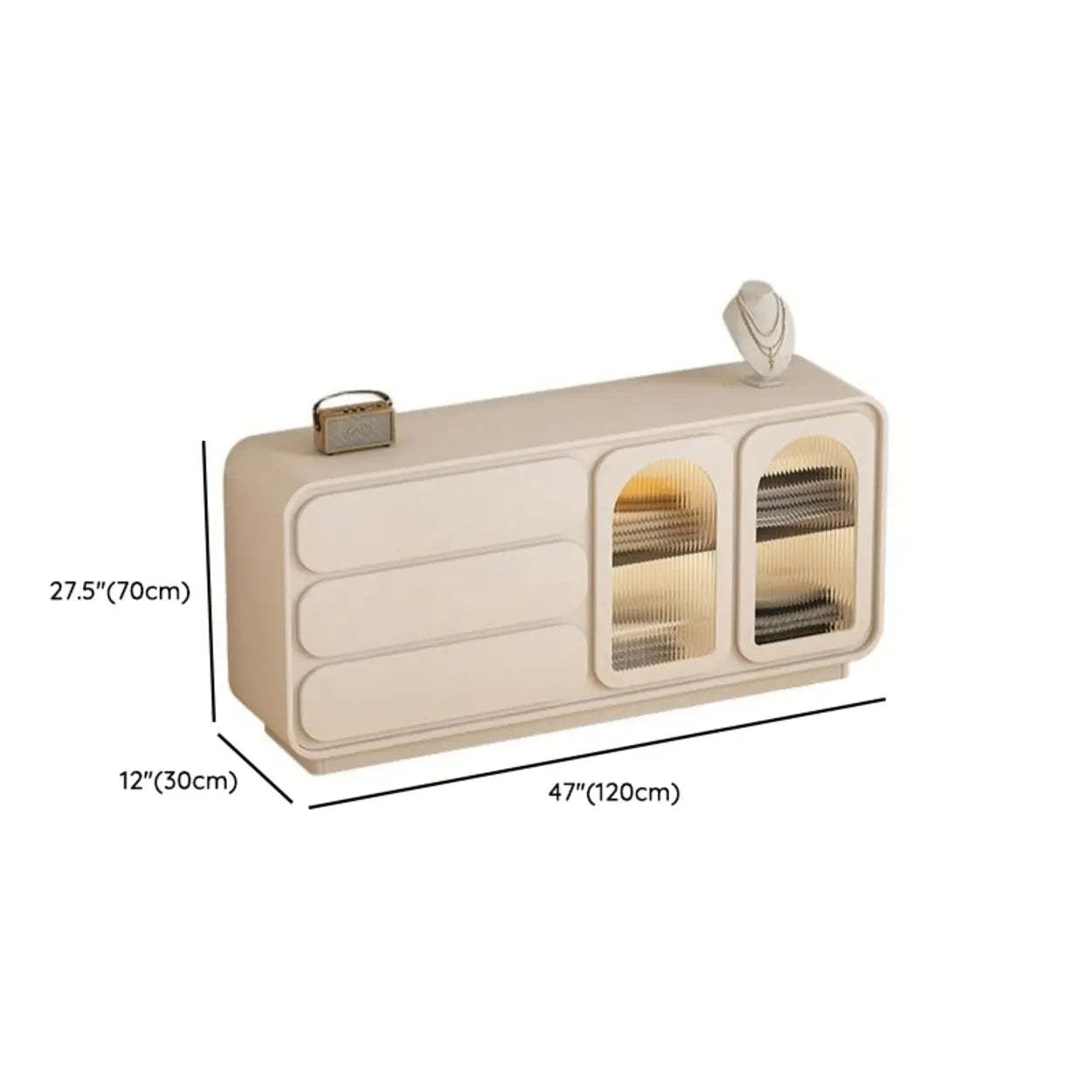 Modern Beige LED TV Stand with Storage