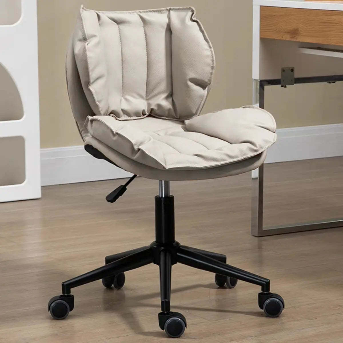 Modern wheels alloy gray metal office chairs, Lighom — Light Gray / Black