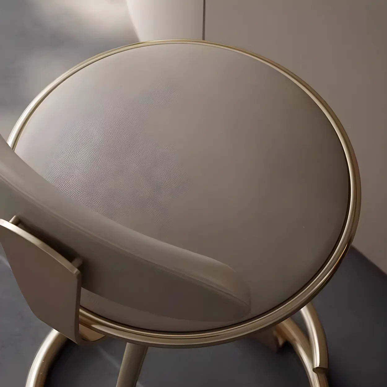 Upholstered Sculpted Metal Curved Back Bar Stool