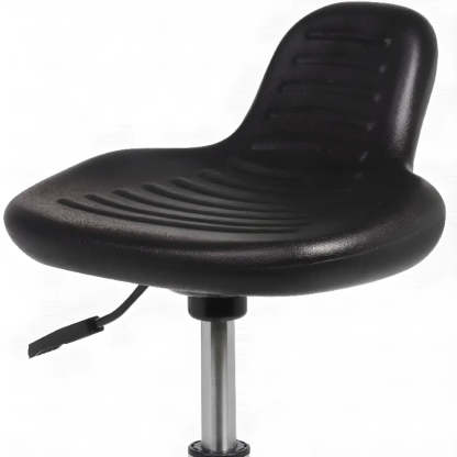 Modern Black Alloy Low-Back Stool with Casters