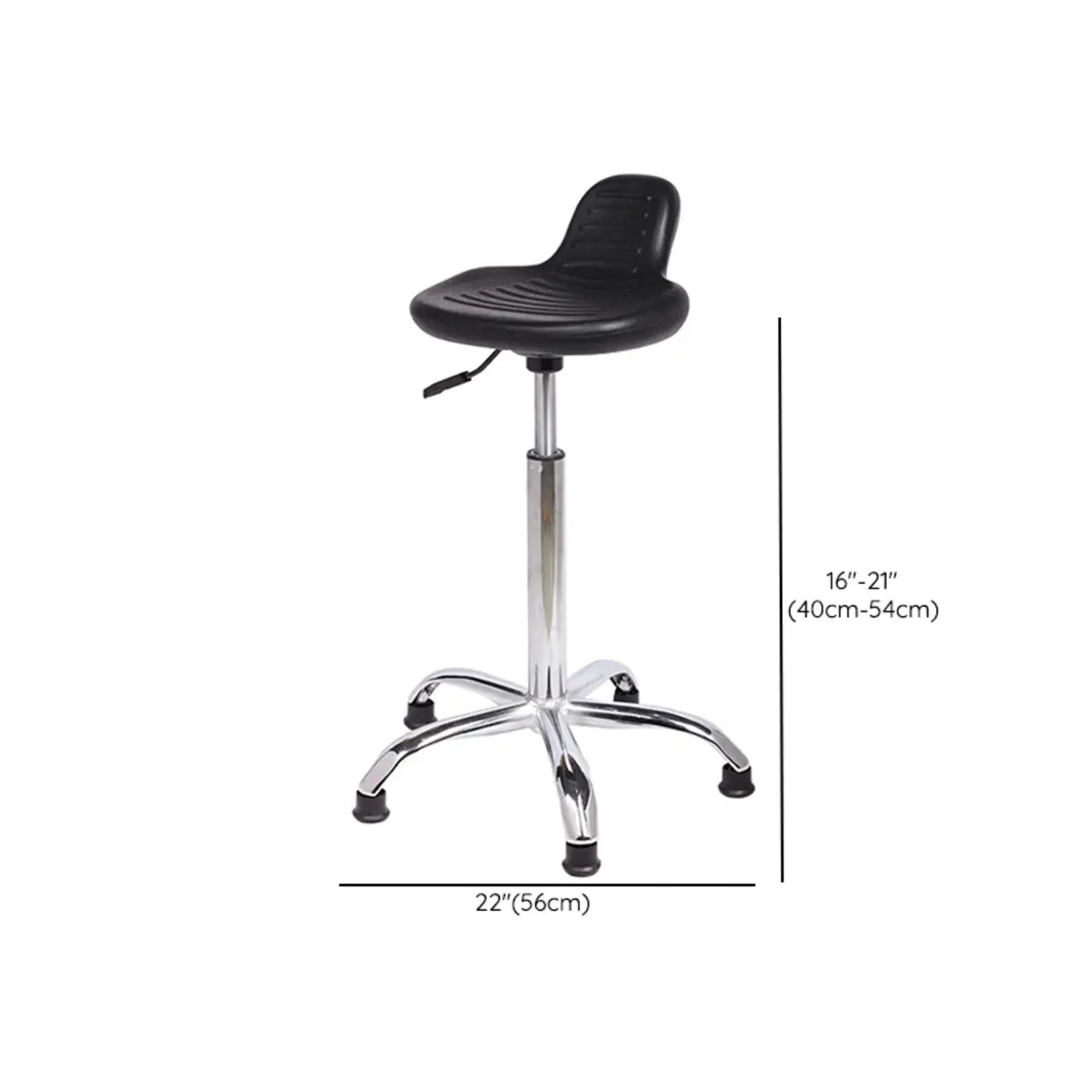 Modern Black Alloy Low-Back Stool with Casters