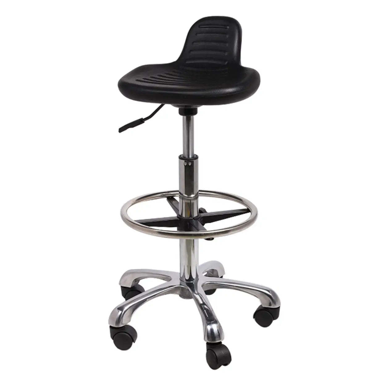 Black modern low-back alloy office chairs