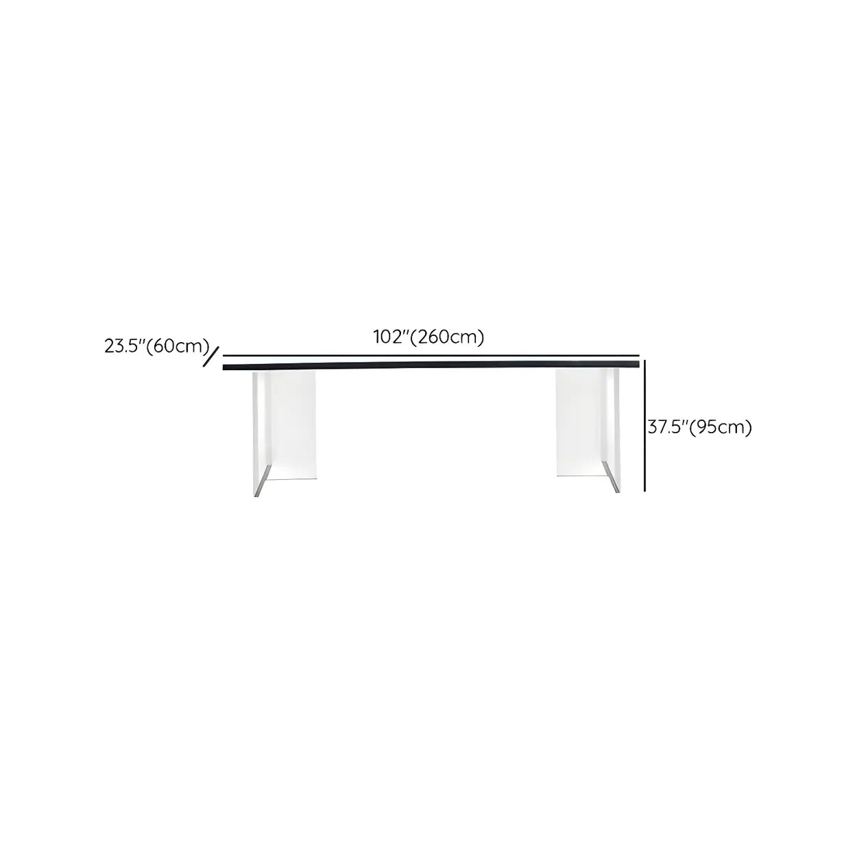 Modern Black and White Counter Height Bar Table