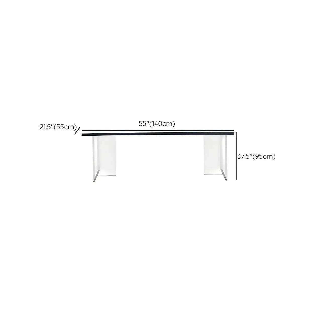 Modern Black and White Counter Height Bar Table — Table Only
