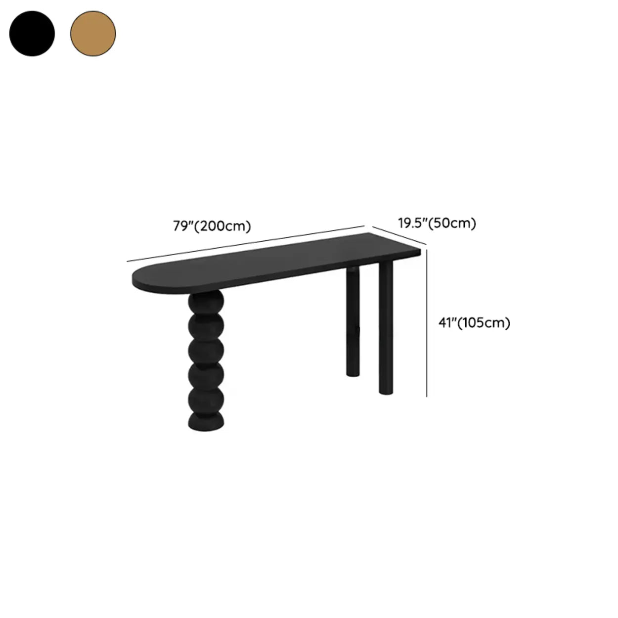 Sculpted Globe Base Contemporary Black Bar Table