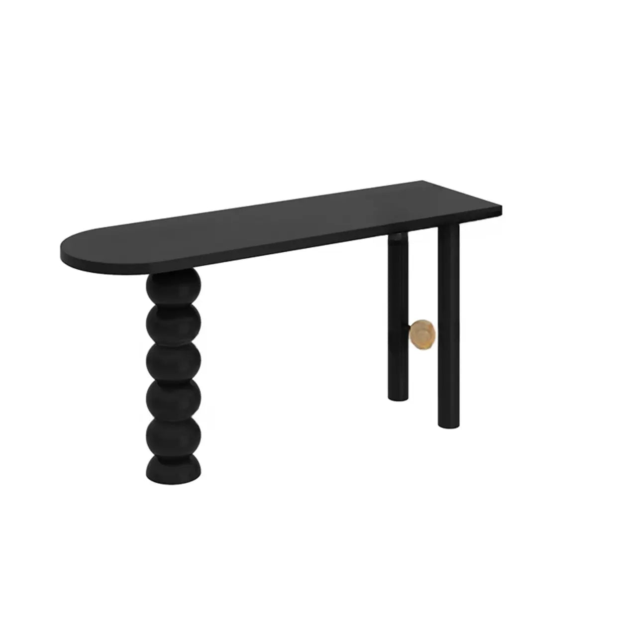 Sculpted Globe Base Contemporary Black Bar Table — Black / Table Only