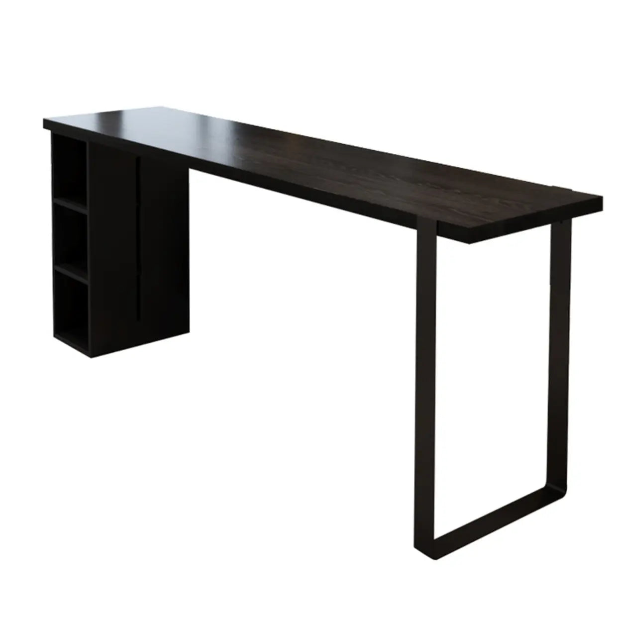 Modern Black Bar Table with Shelves