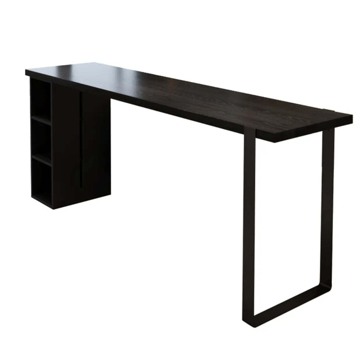 Modern Black Bar Table with Shelves
