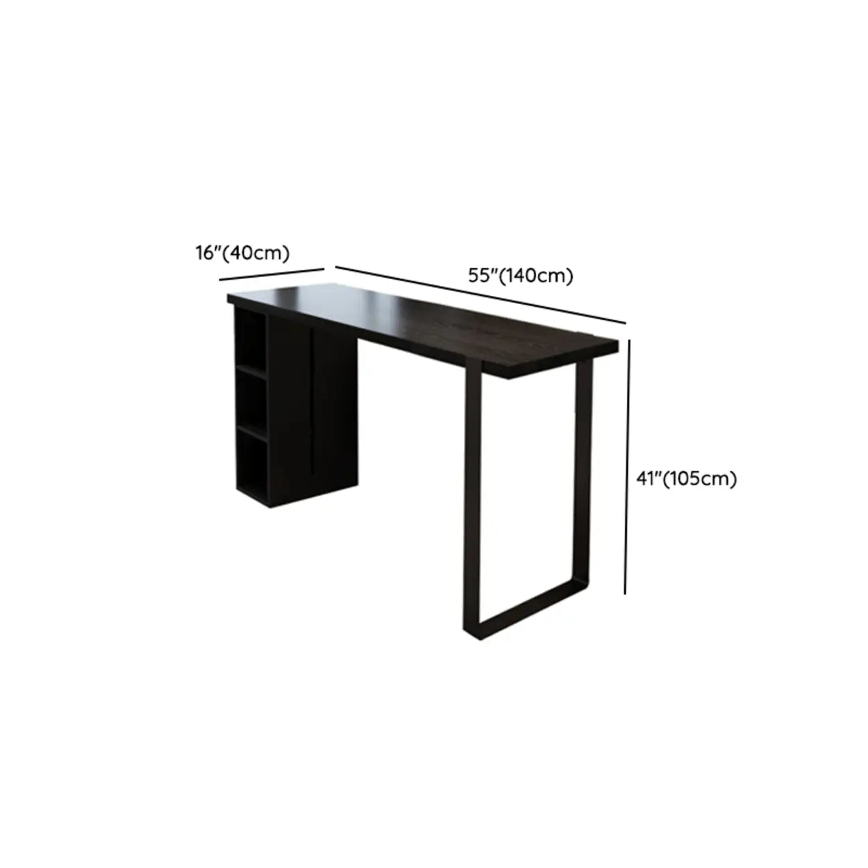 Modern Black Bar Table with Shelves