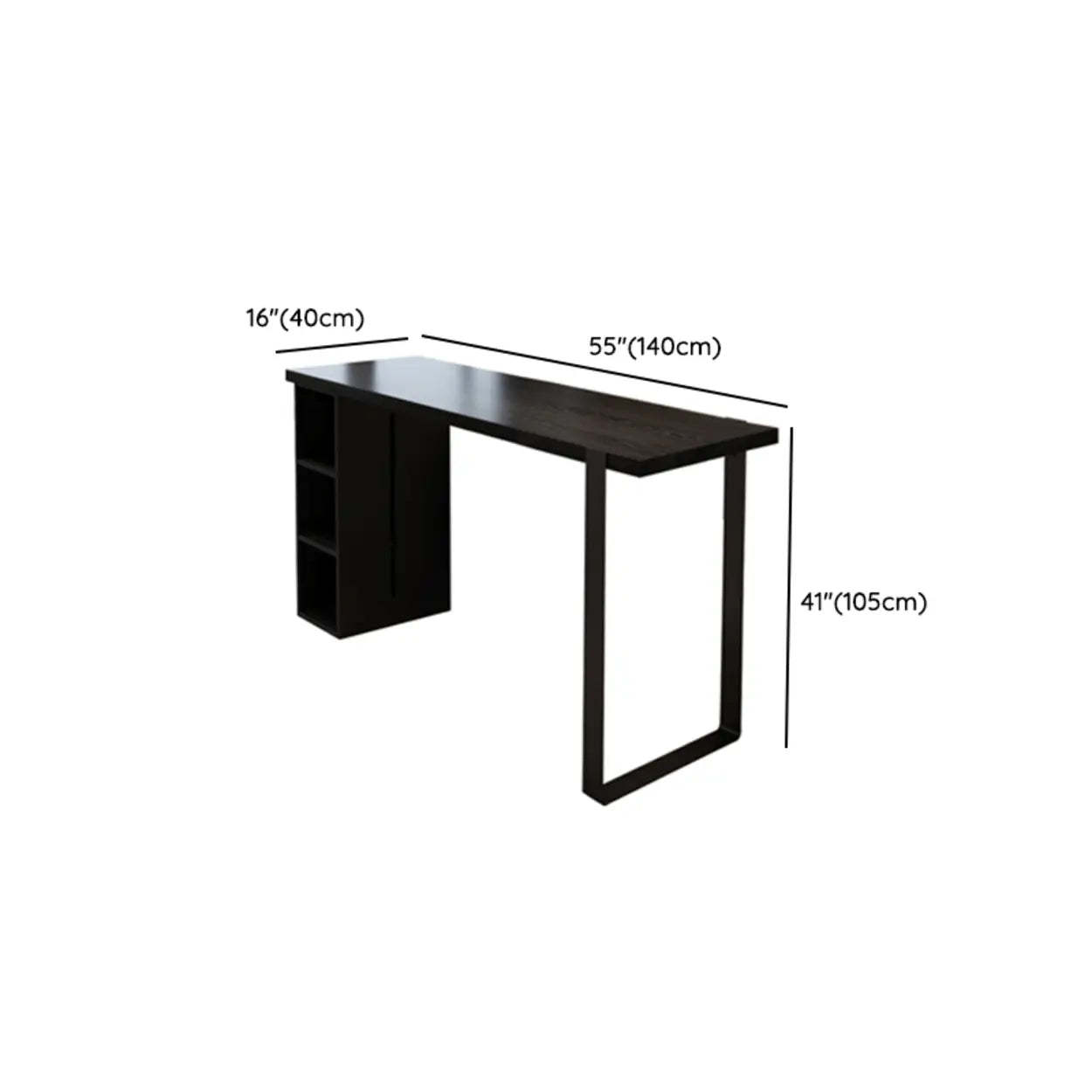 Modern Black Bar Table with Shelves