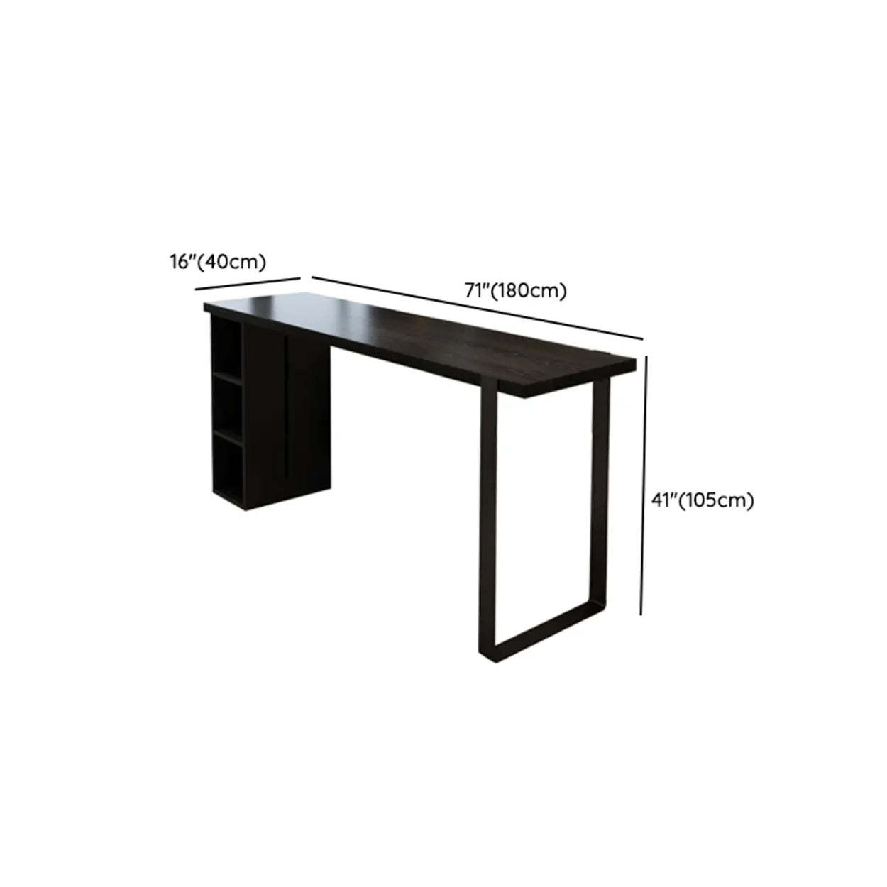 Modern Black Bar Table with Shelves