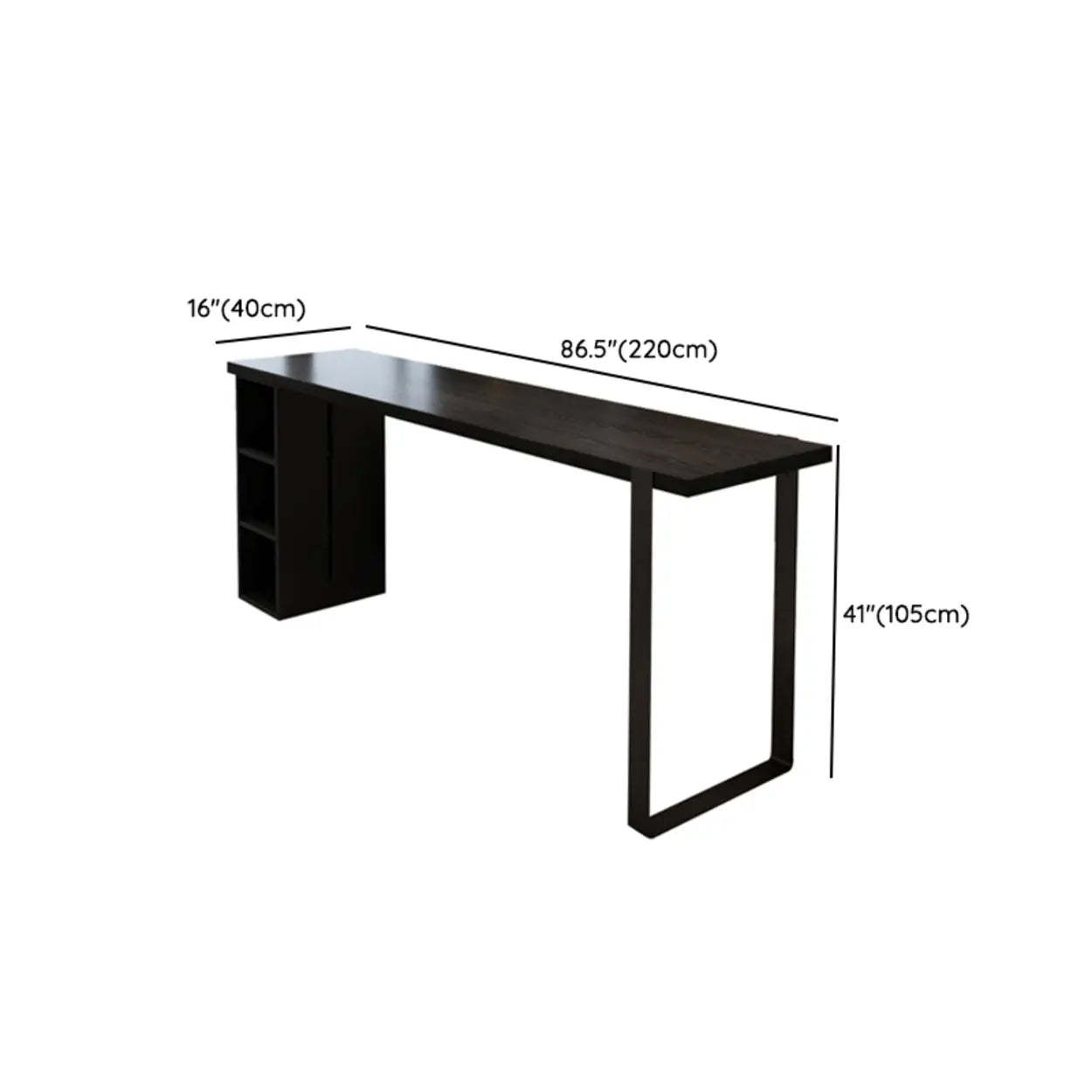 Modern Black Bar Table with Shelves