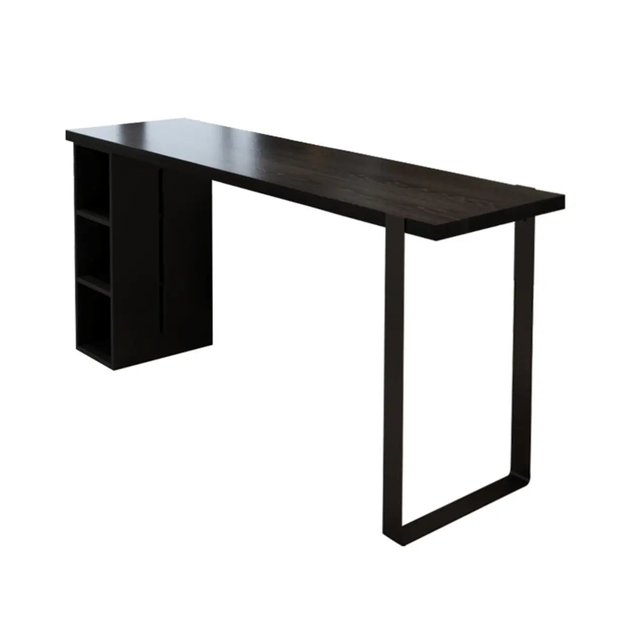 Modern Black Bar Table with Shelves