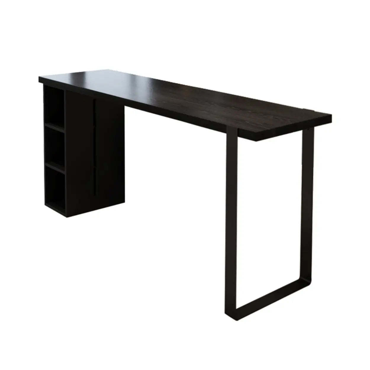 Modern Black Bar Table with Shelves