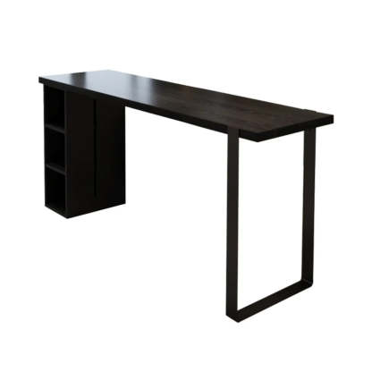 Modern Black Bar Table with Shelves