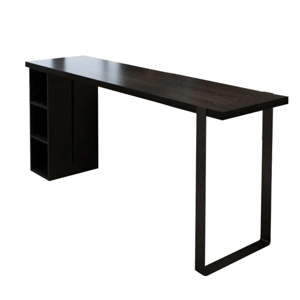 Modern Black Bar Table with Shelves