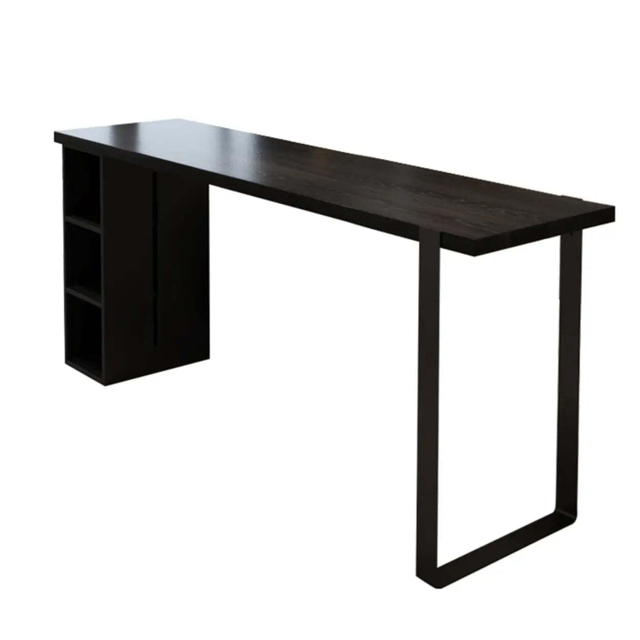 Modern Black Bar Table with Shelves