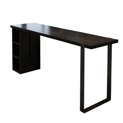 Modern Black Bar Table with Shelves