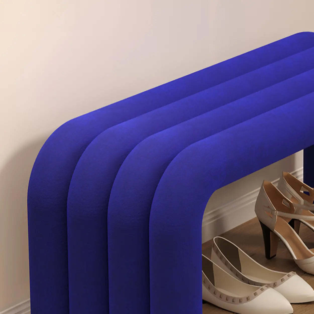 Modern Black Entryway Bench with Shoe Storage — Red