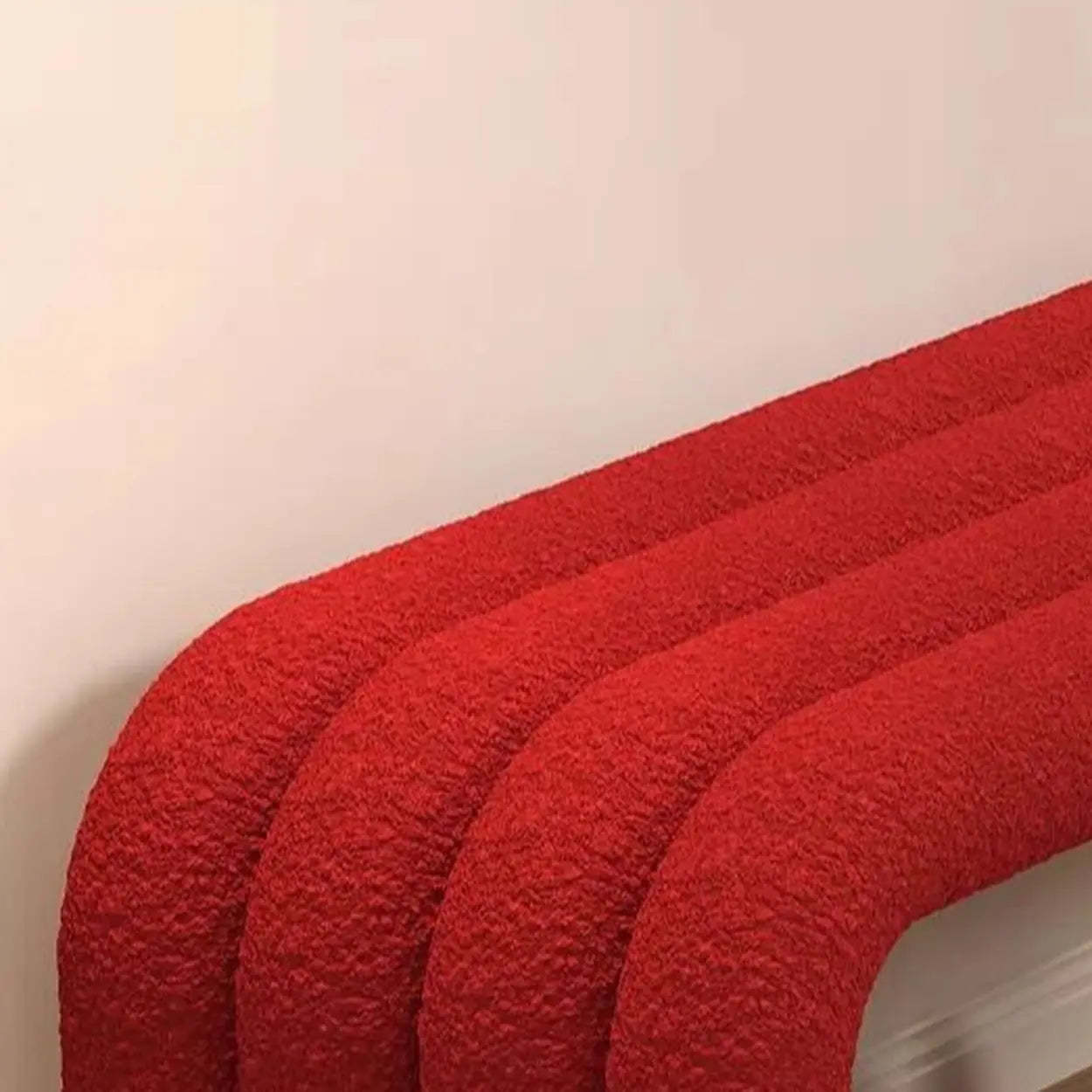 Modern Black Entryway Bench with Shoe Storage — Red