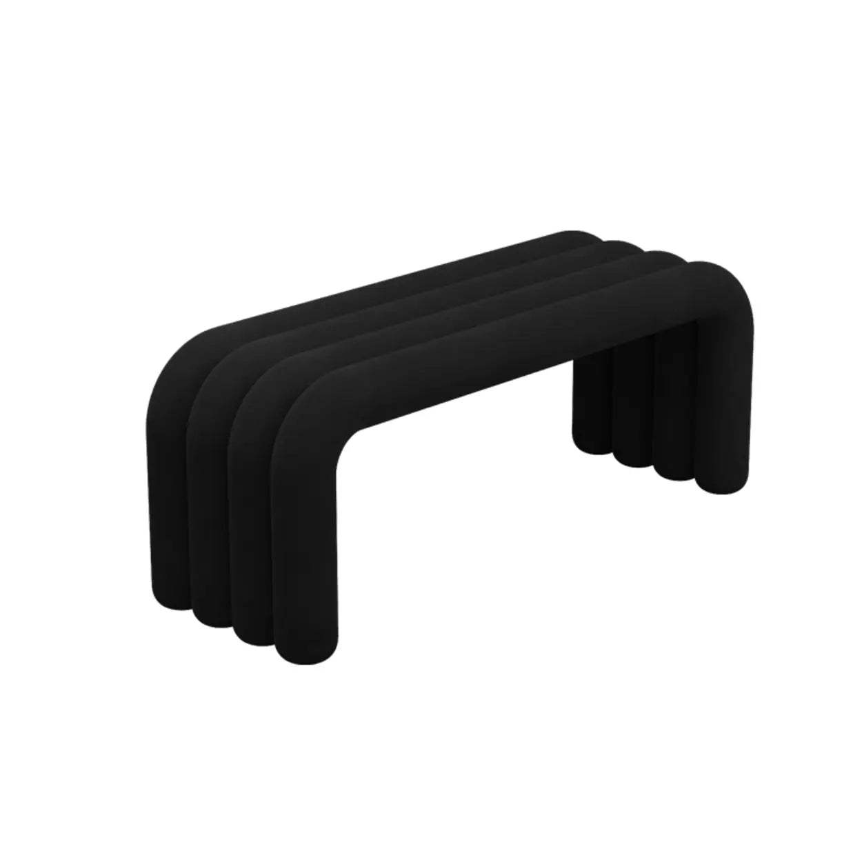 Modern Black Entryway Bench with Shoe Storage — Black