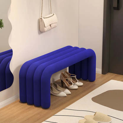 Modern Black Entryway Bench with Shoe Storage — White