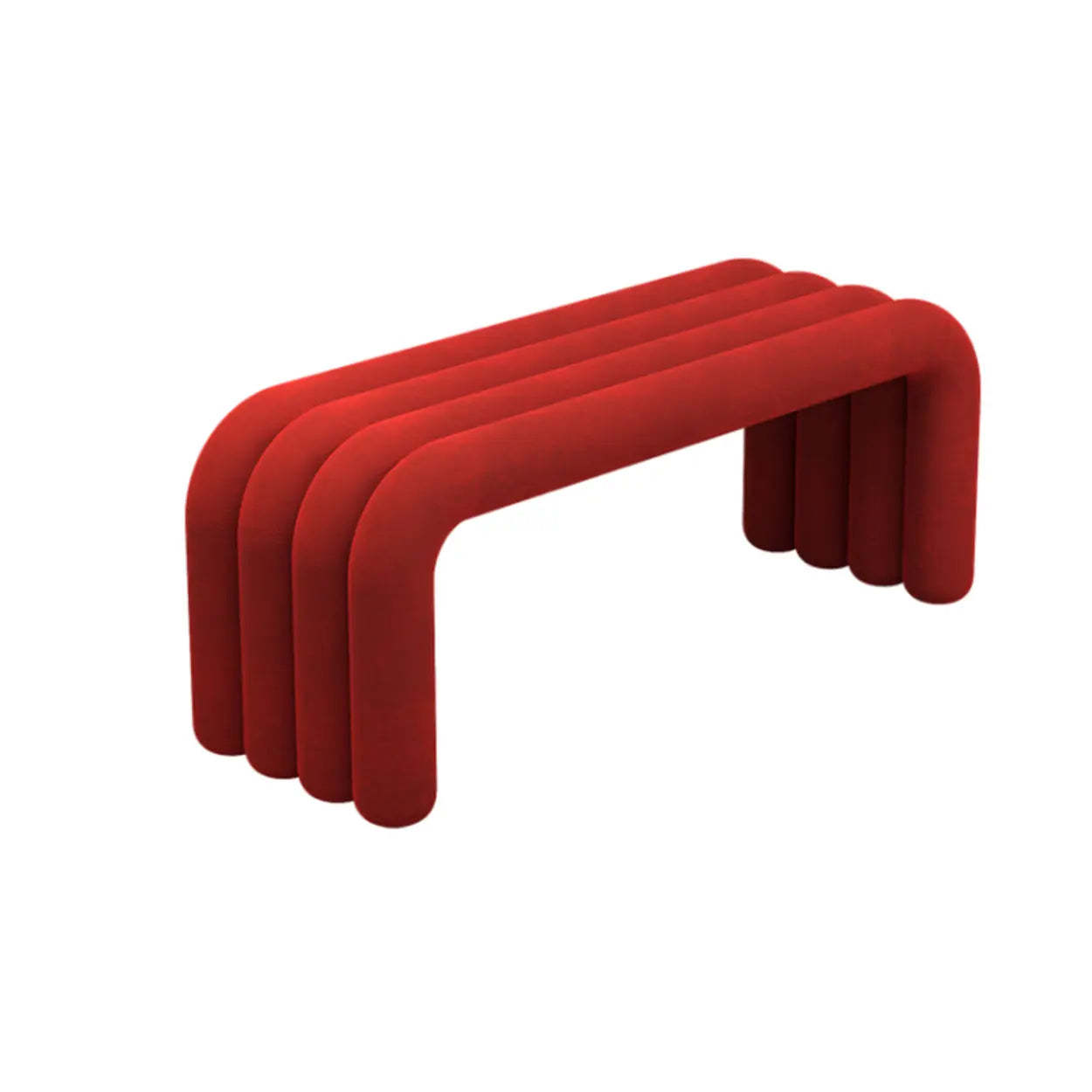 Modern Black Entryway Bench with Shoe Storage — Red