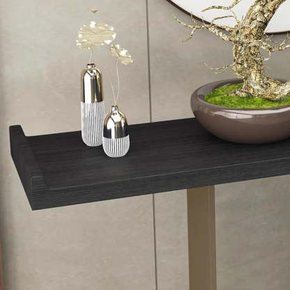 Modern Black Geometric Metal-Base Console Table