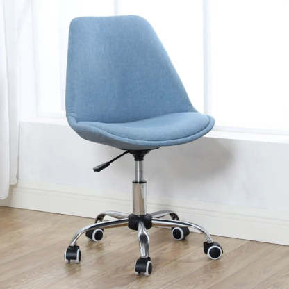 Modern Black Ergonomic Adjustable Stool with Wheels — Plastic / Orange