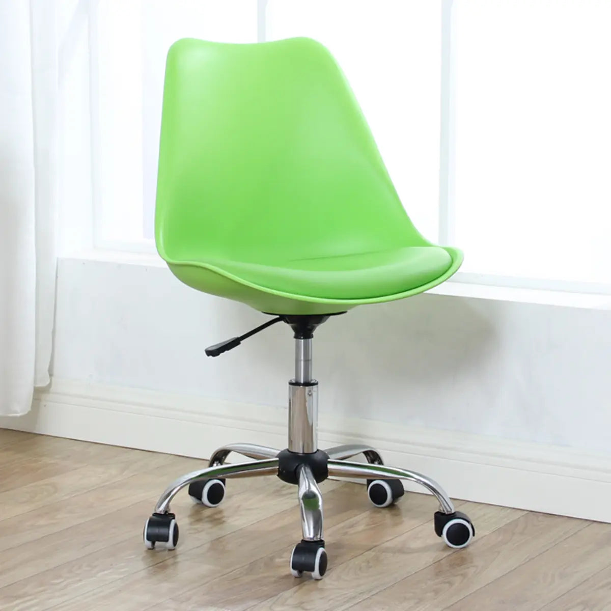 Modern Black Ergonomic Adjustable Stool with Wheels