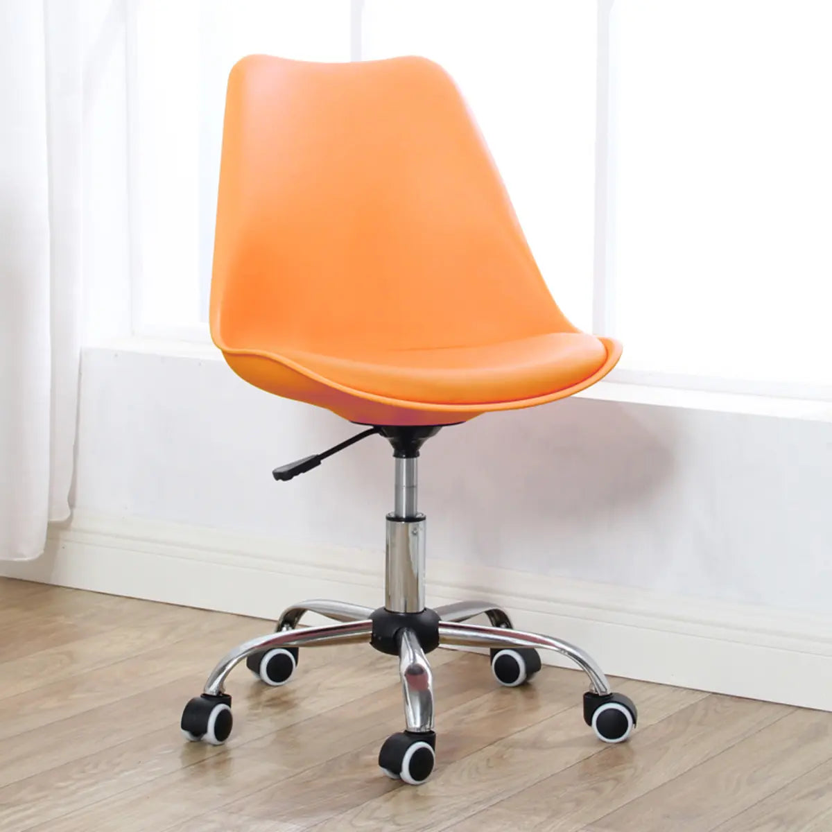 Modern Black Ergonomic Adjustable Stool with Wheels