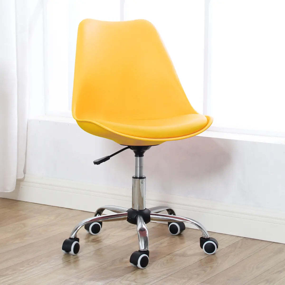 Modern Black Ergonomic Adjustable Stool with Wheels
