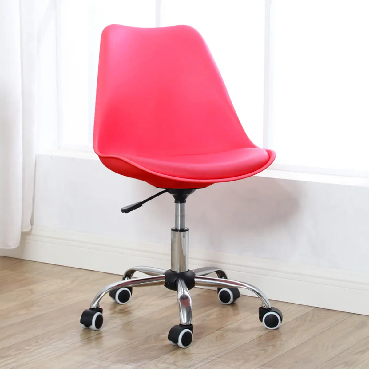 Modern Black Ergonomic Adjustable Stool with Wheels