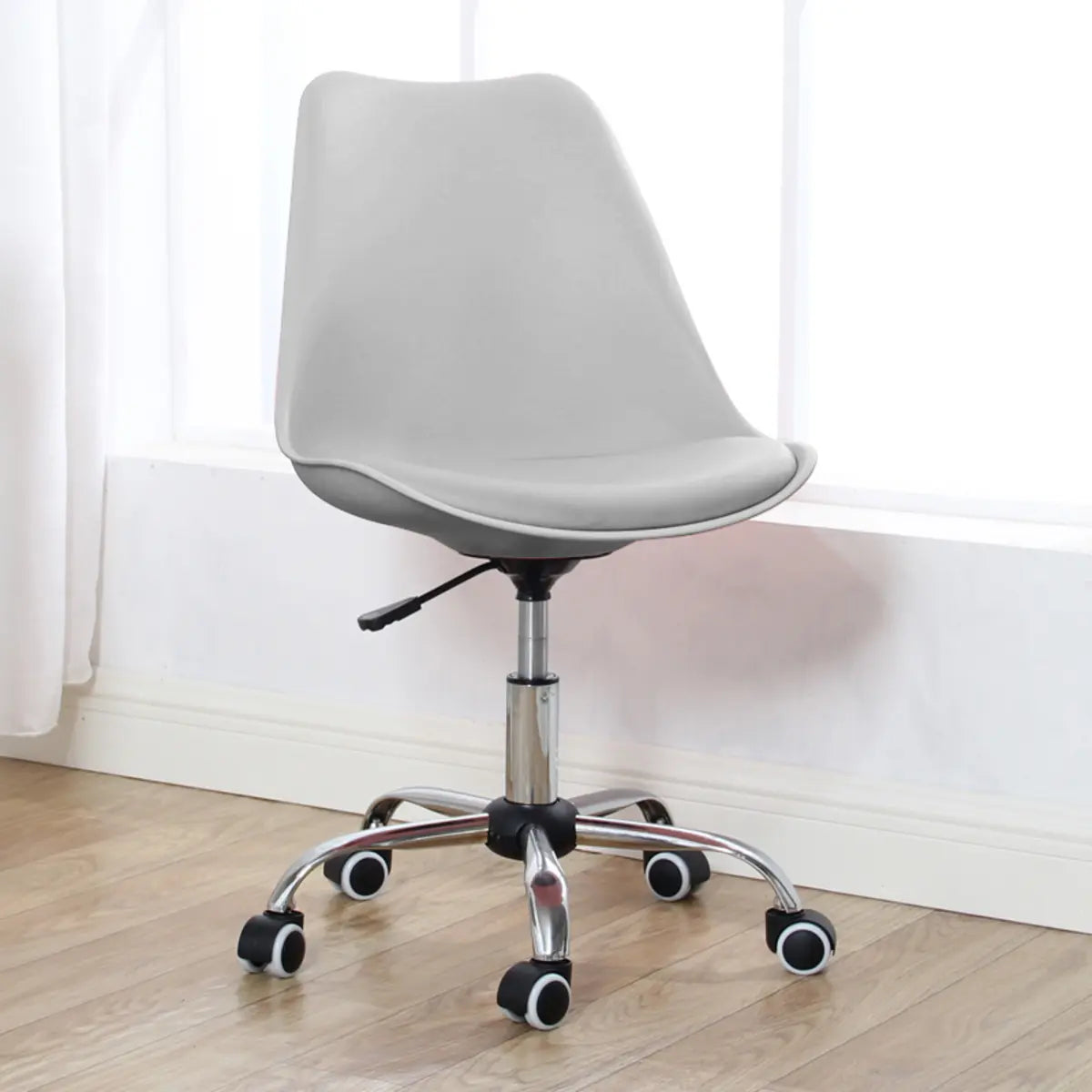 Modern Black Ergonomic Adjustable Stool with Wheels