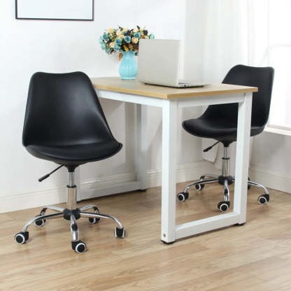 Modern Black Ergonomic Adjustable Stool with Wheels — Linen / Dark Gray